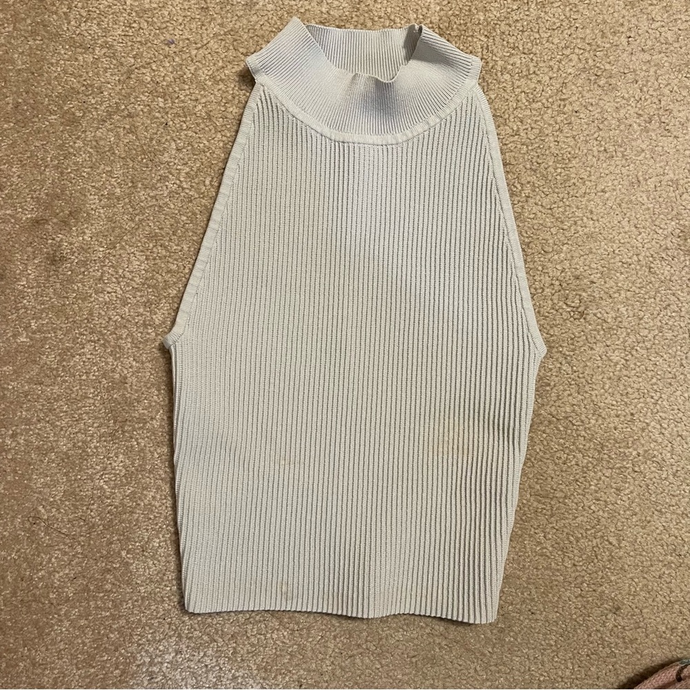 Babaton halter sculpt knit tank top 2XS